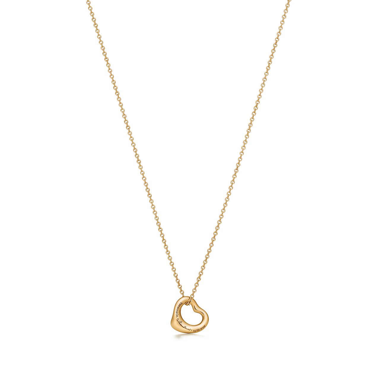 Elsa Peretti™ Open Heart Pendant in 18k Gold with Diamonds