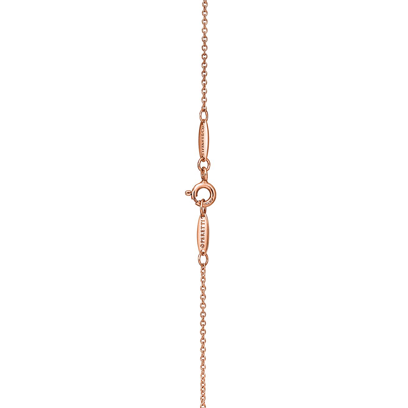 Elsa Peretti® Open Heart pendant in 18k rose gold with diamonds 