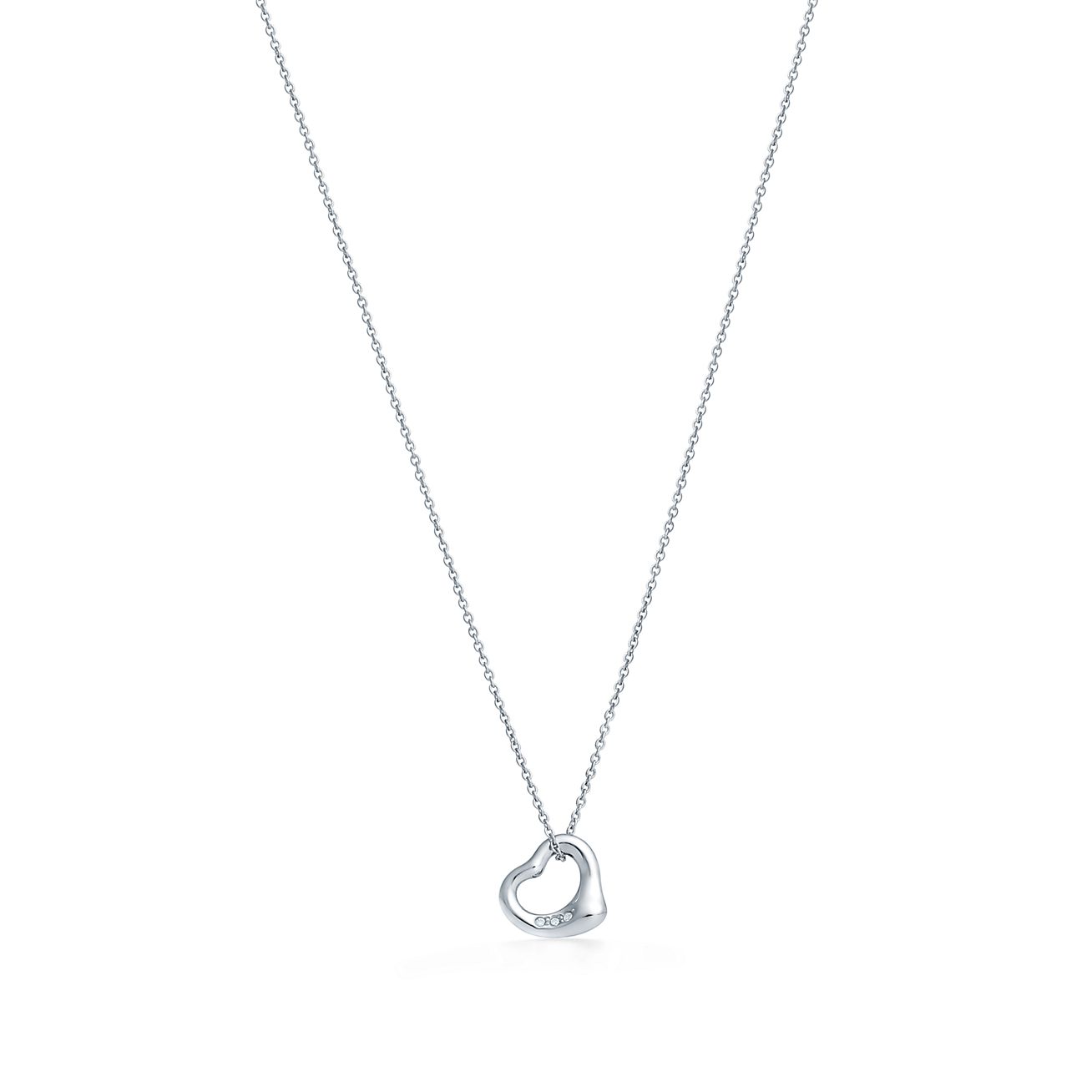 Elsa Peretti Diamonds by The Yard Open Heart Necklace in Sterling Silver