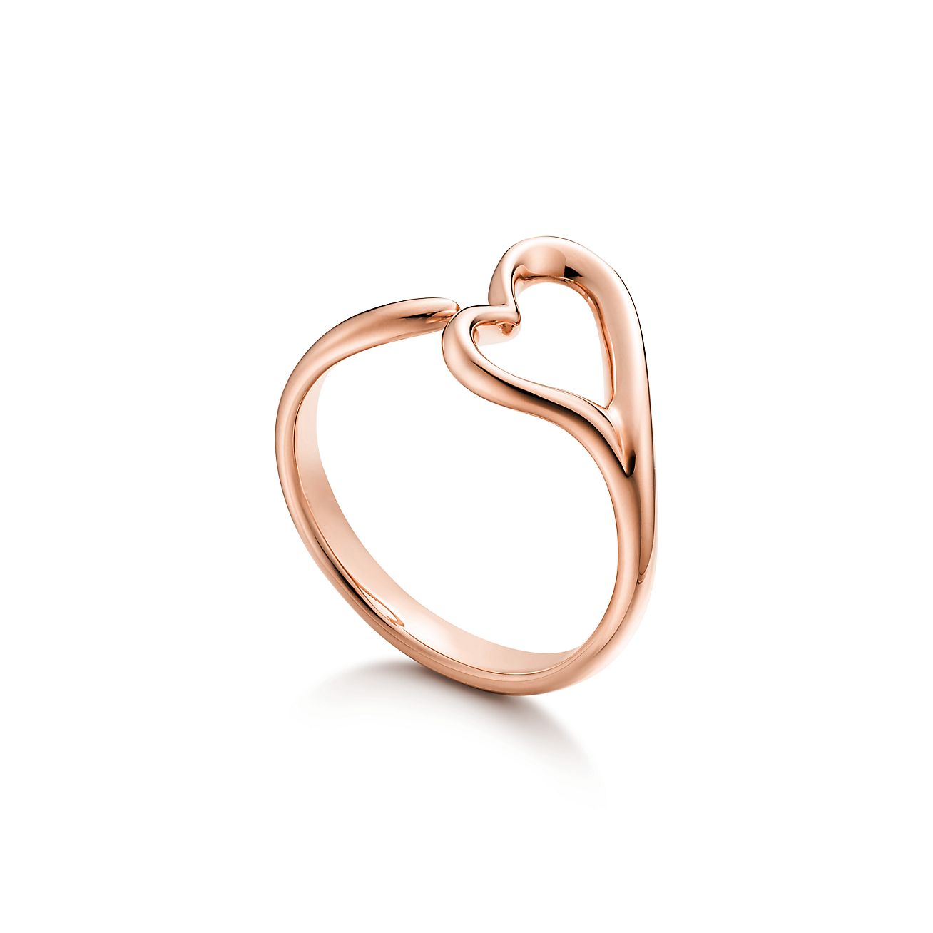 Elsa Peretti® Open Heart ring in 18k rose gold, small. | Tiffany & Co.