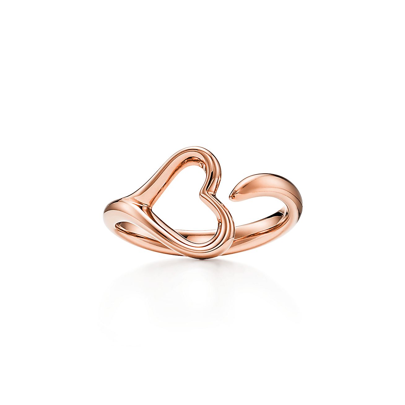 Elsa Peretti™ Open Heart ring in 18k rose gold, small.