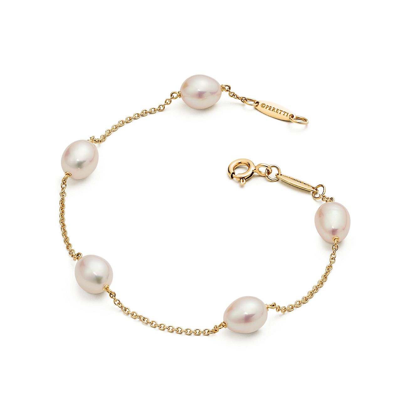 tiffany gold pearl bracelet