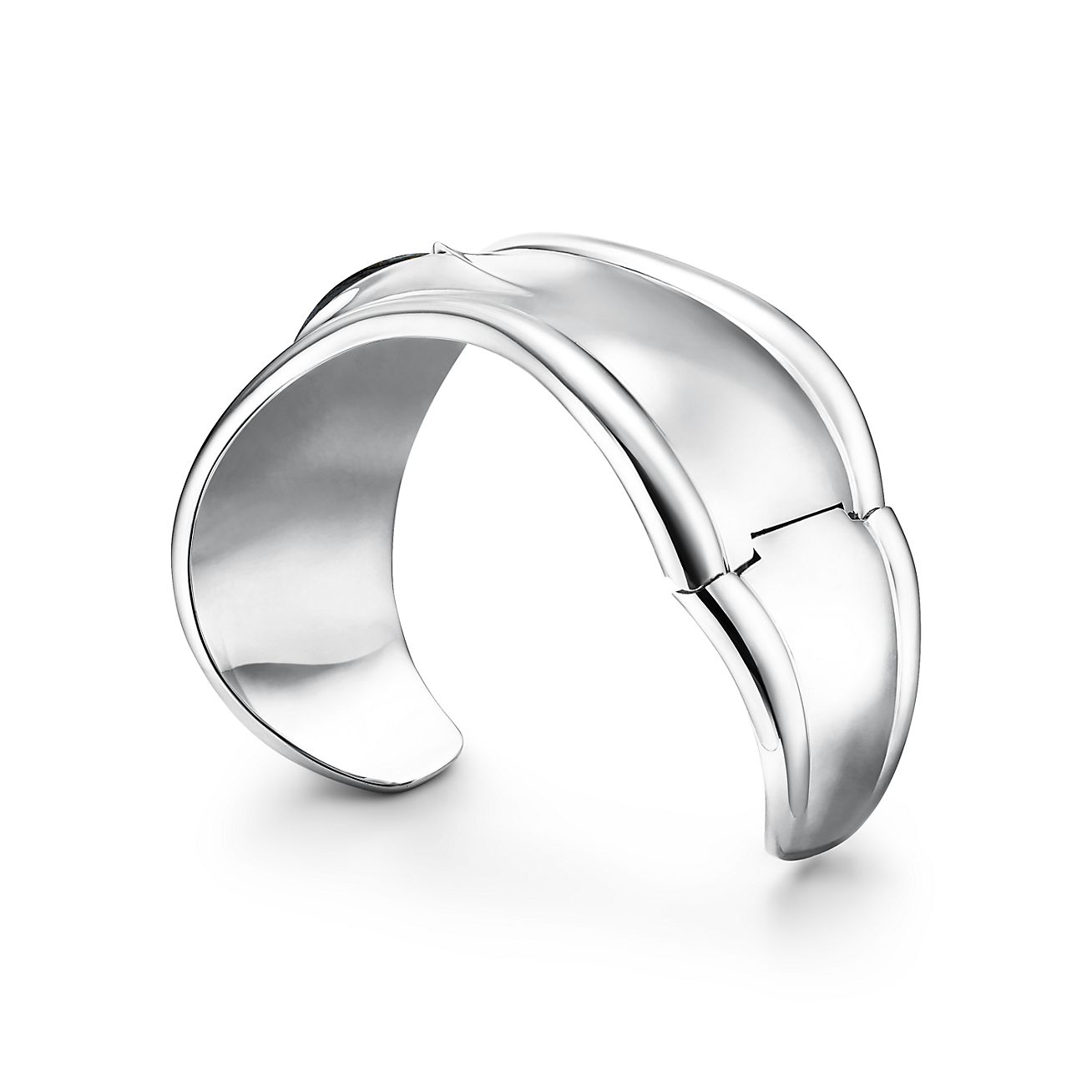 Elsa Peretti® Small Bone Cuff in Silver with Tiger Iron, 43 mm Wide - Alternate shot 1 - Alternate shot 2 - Alternate shot 3
