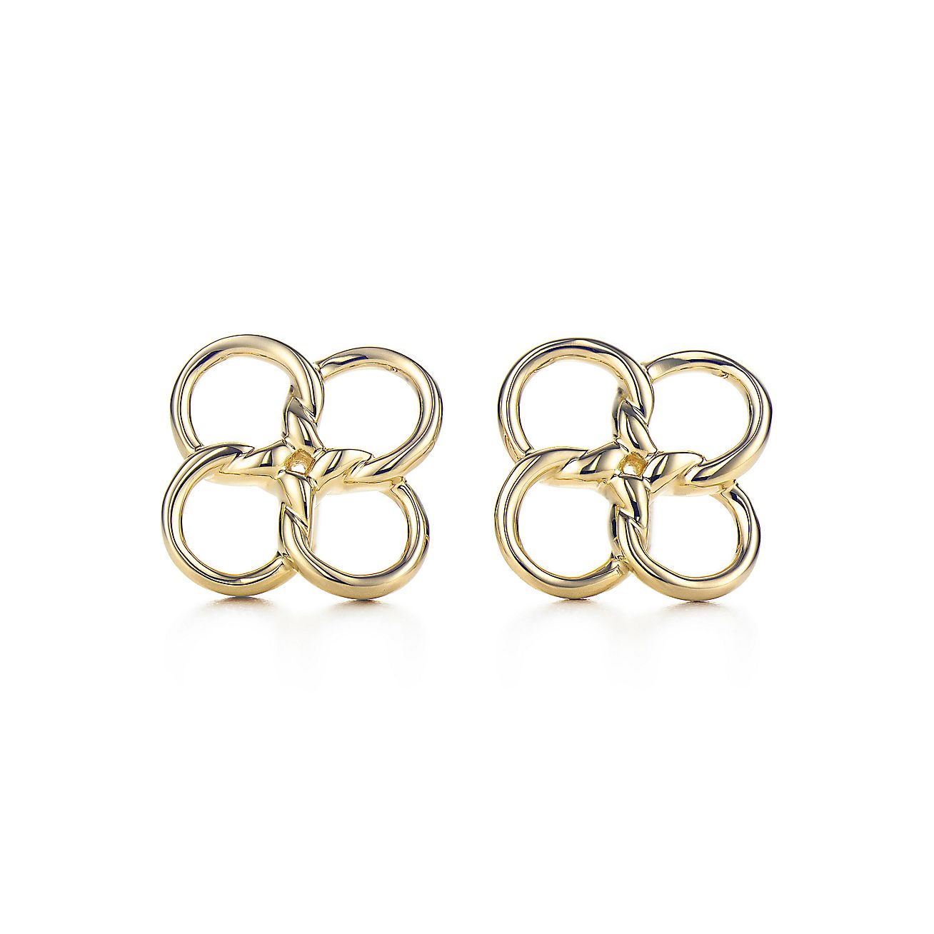 Elsa Peretti® Quadrifoglio™ earrings in 18k gold. | Tiffany & Co.
