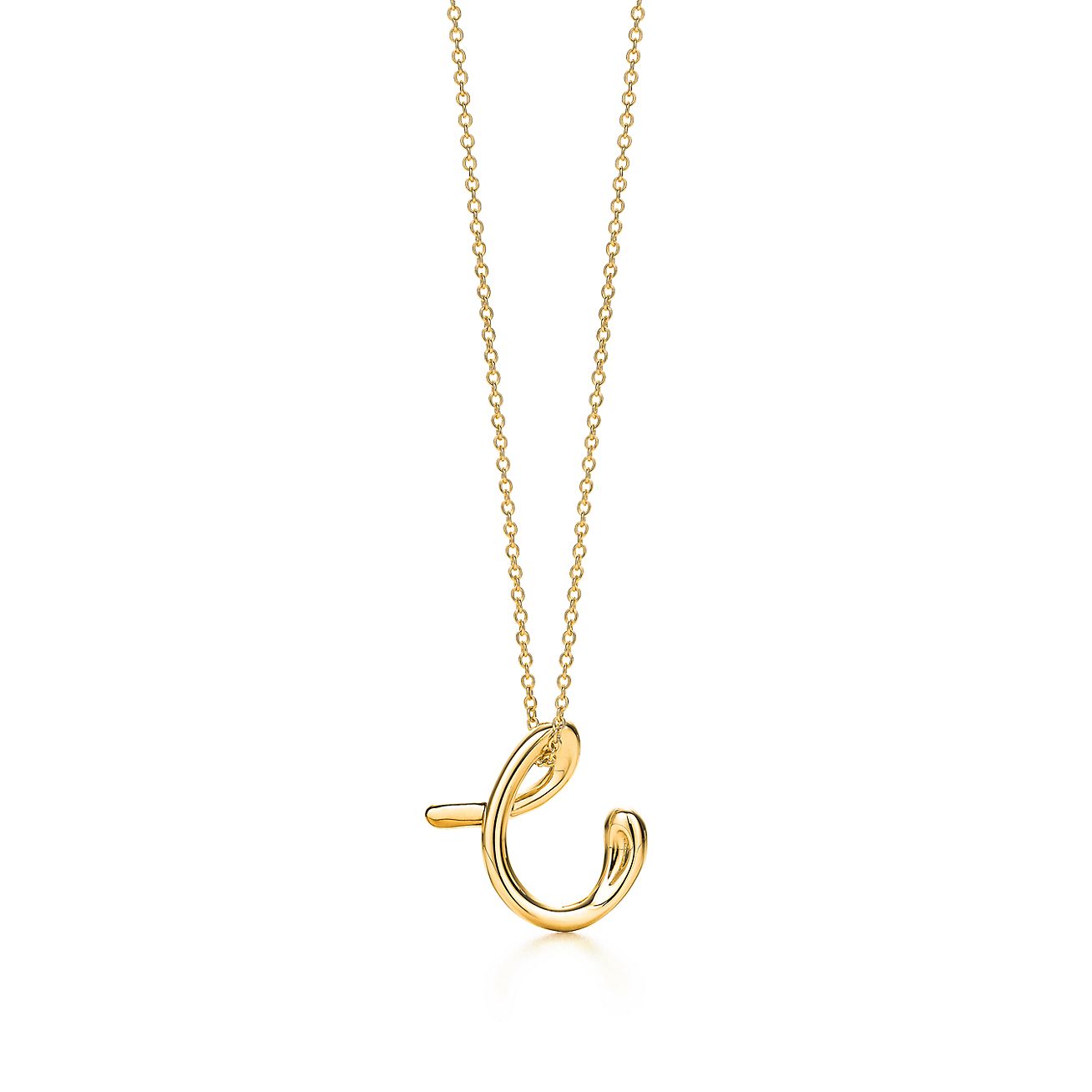 Tiffany&Co. エレサ・ペレッティ　レターC ペンダント　ゴールド Elsa Peretti™ Small Alphabet Pendant in Yellow Gold