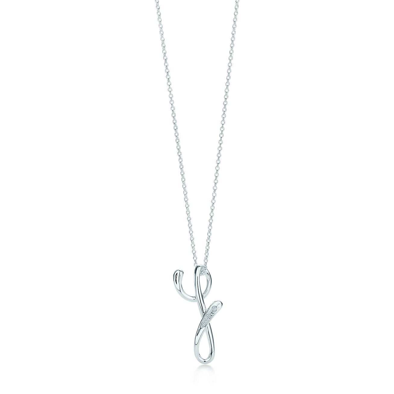 heart necklace tiffany initial charm necklace