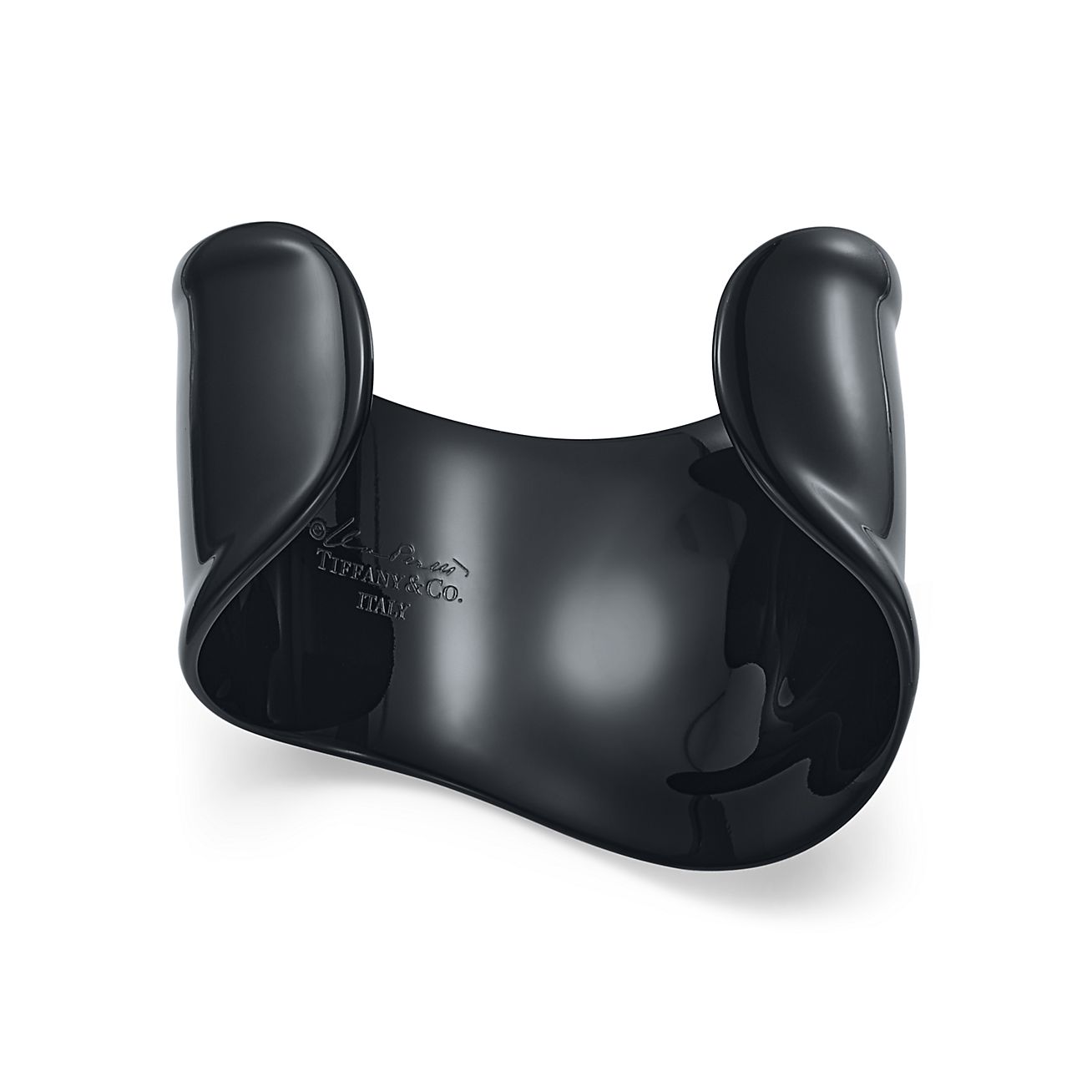 Elsa Peretti® small Bone cuff in black finish over copper, 43 mm wide. - Alternate shot 1 - Alternate shot 2