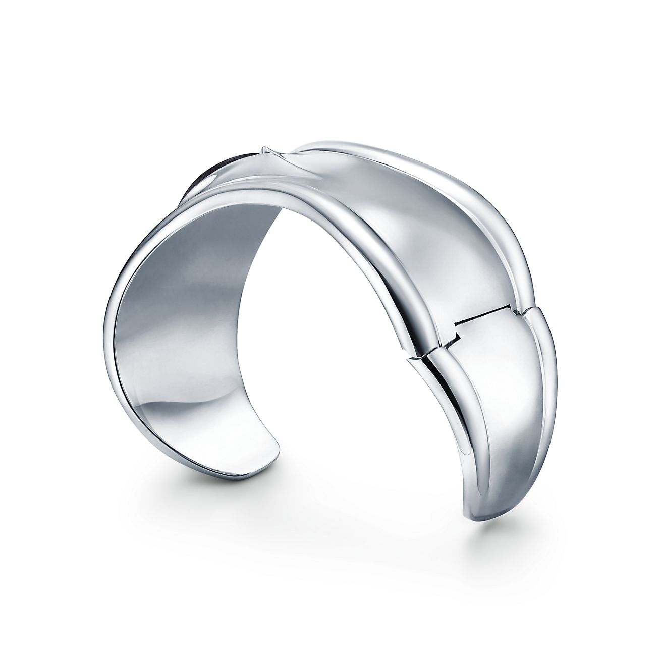 Return to Tiffany® narrow cuff in sterling silver with diamonds, large.