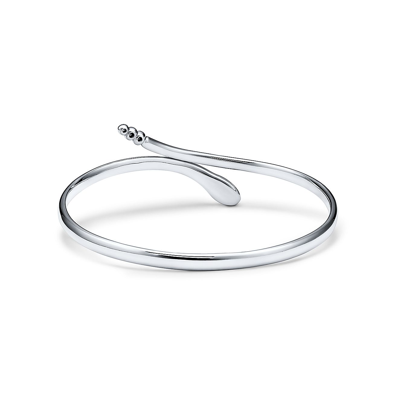 Elsa Peretti® Snake Bangle in Platinum with Diamonds - Alternate shot 1 - Alternate shot 2