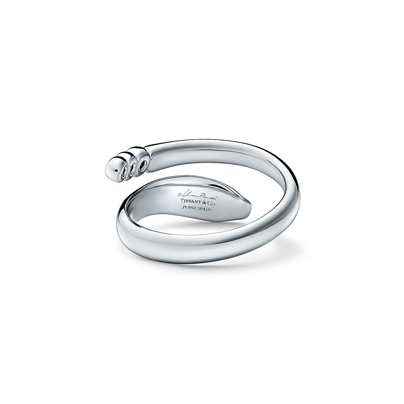 Elsa Peretti® Snake Ring in Platinum with Diamonds | Tiffany