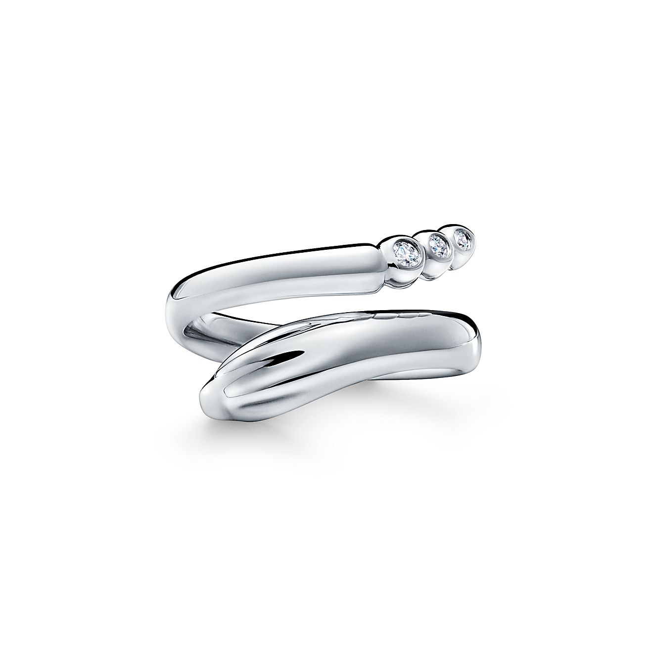 (New)Tiffany & Co. Elsa Peretti スネークリング Elsa Peretti® Snake Ring in Yellow Gold with Diamonds