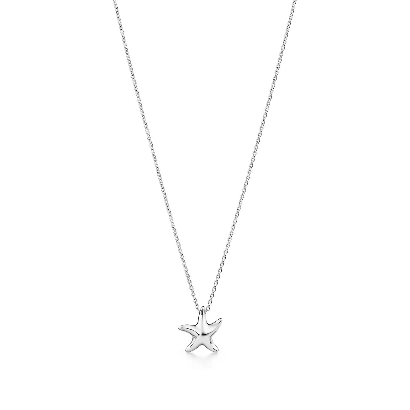 14K White Brushed & Polished Sand Dollar Starfish Necklace - Diamonds by  Monet