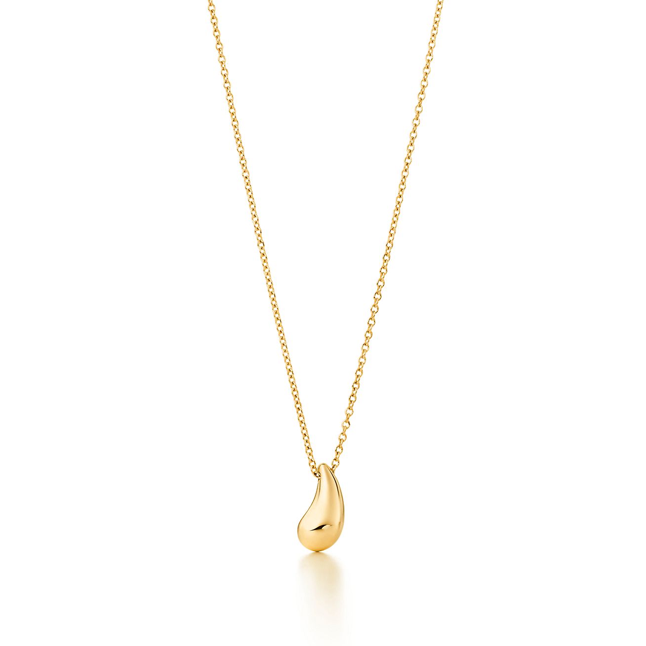 Modern Gold Teardrop Pendant And Gold Chain