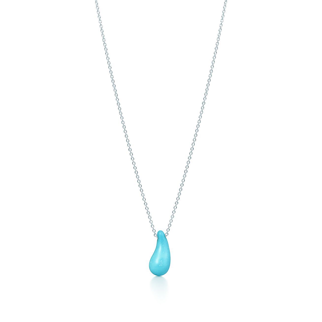 Women Gold Plated Long Chain Turquoise Necklace Teardrop Pendant Jewelry 