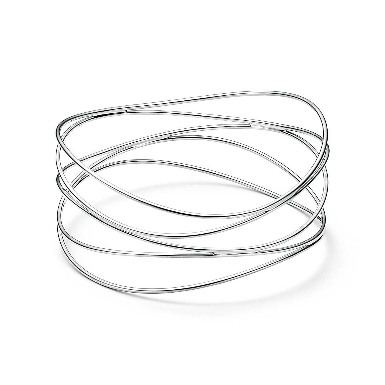Elsa Peretti® Wave five-row bangle in sterling silver, medium