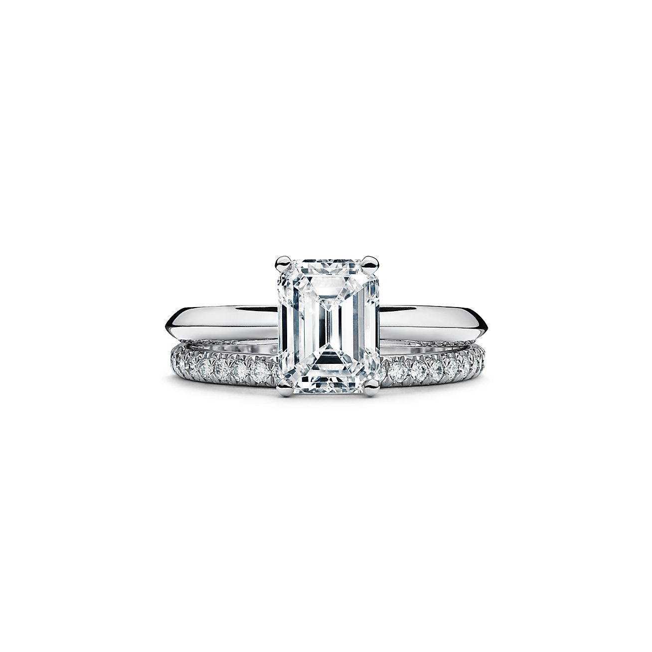 Emerald-cut Diamond Engagement Ring in 