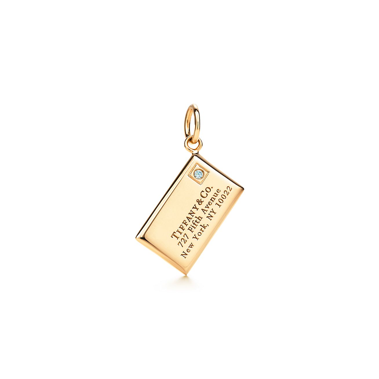 Envelope charm with a diamond in 18k 