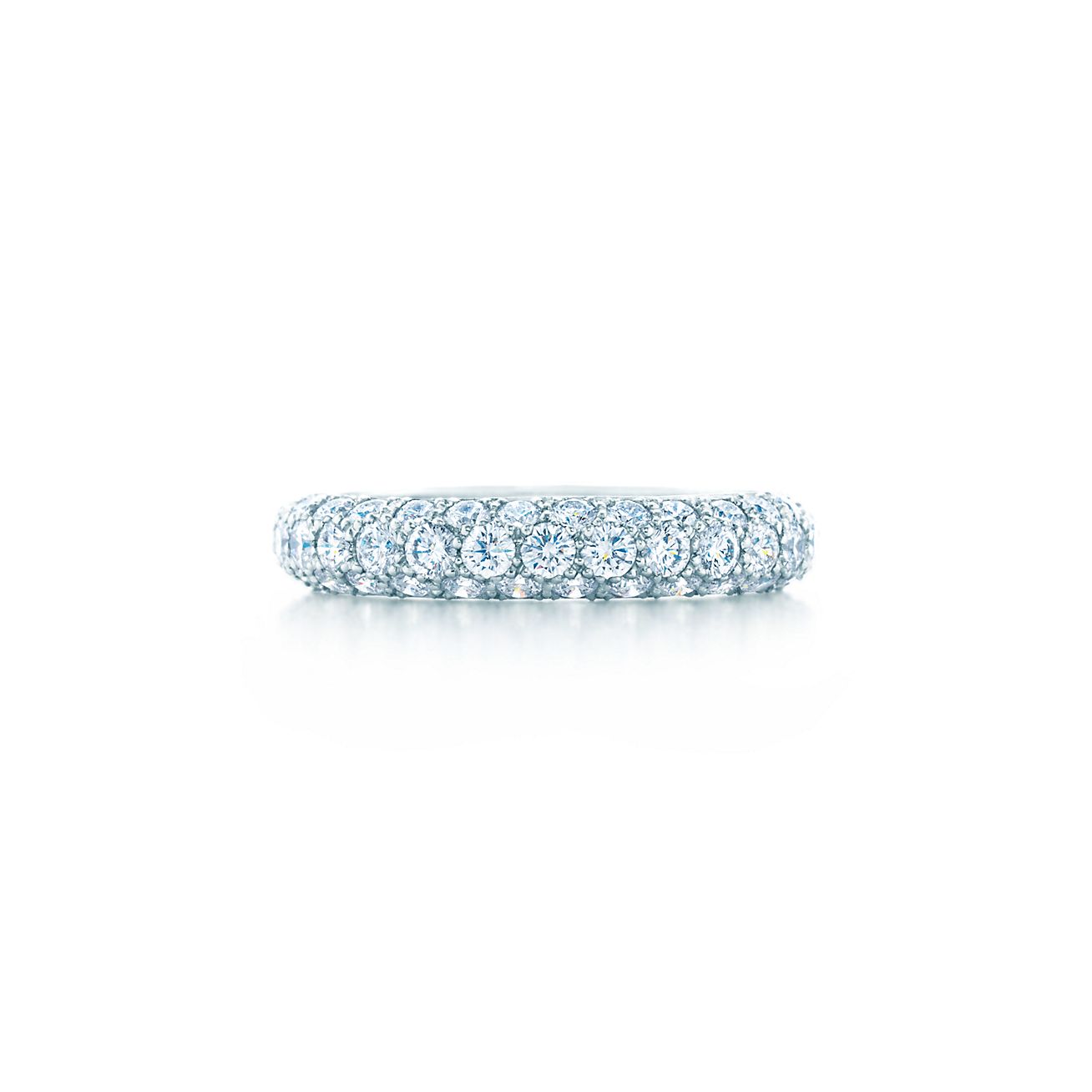 Etoile three-row band ring with pavé 