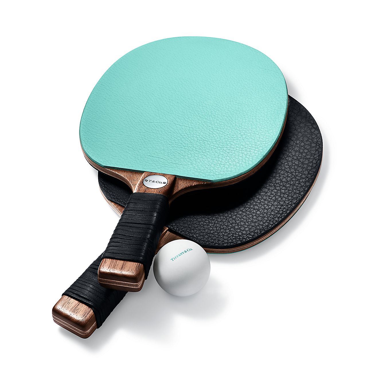 Shop Leather Reclaimed Walnut Table Tennis Paddles Tiffany Co