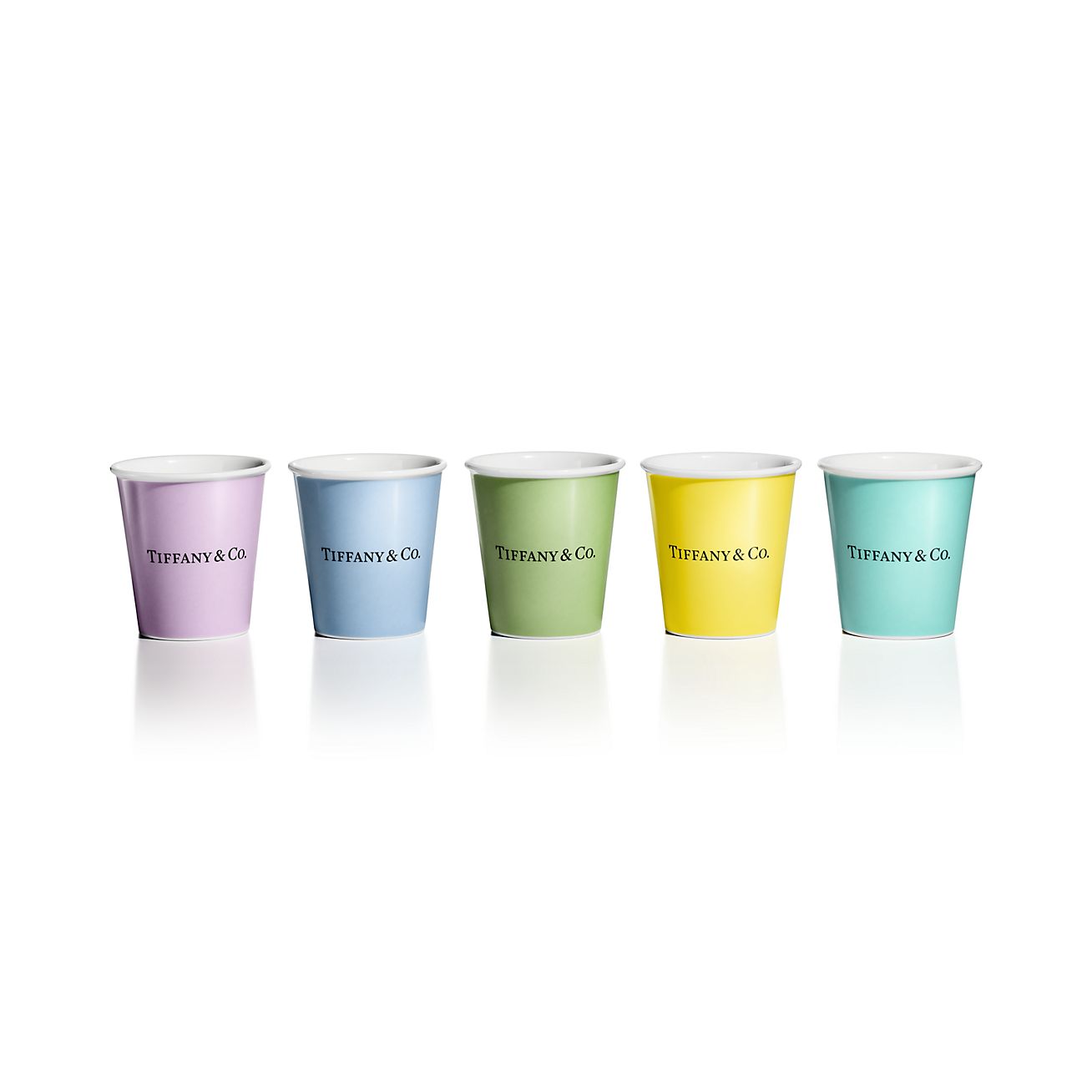 Everyday Objects Tiffany Coffee Cups in Bone China, Set of Five