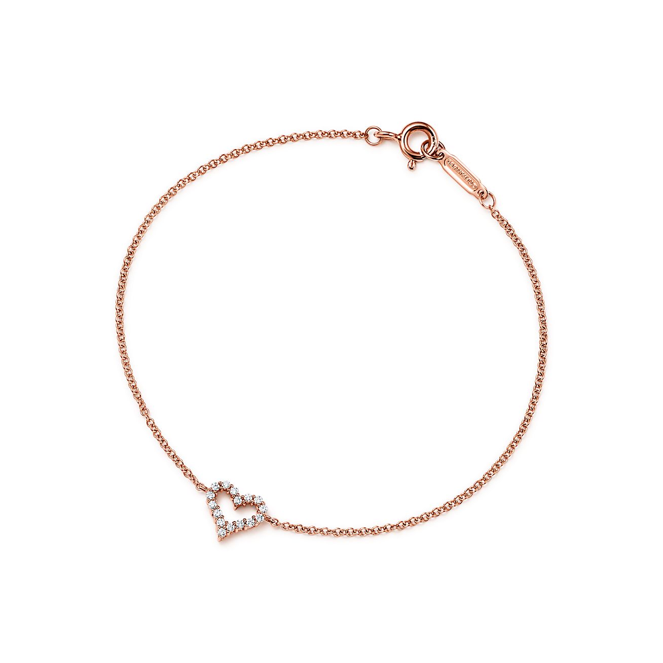 Tiffany bead bracelet rose gold heart Clearance