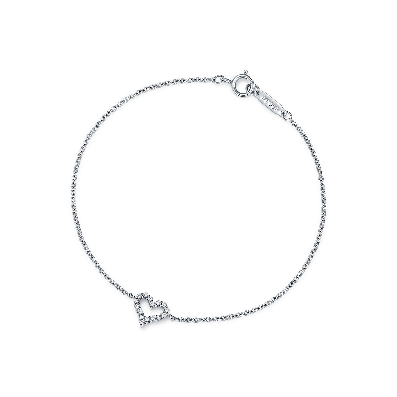 Heart bracelet in platinum with 