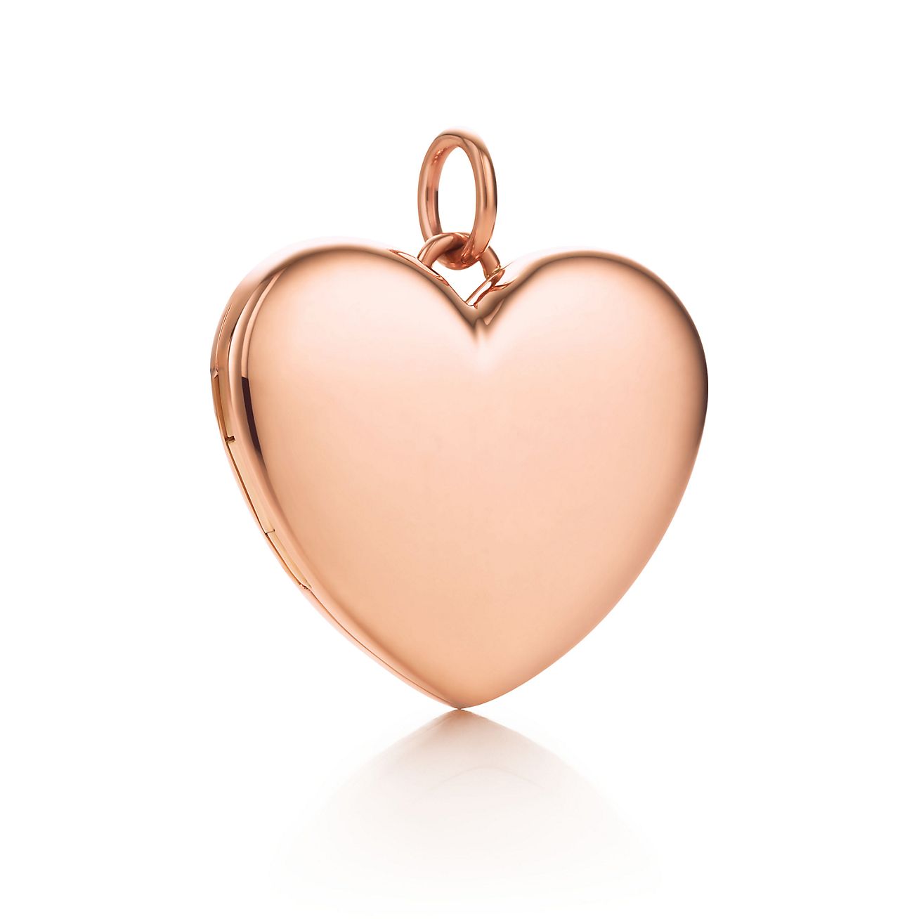 Heart locket in 18k rose gold, large 