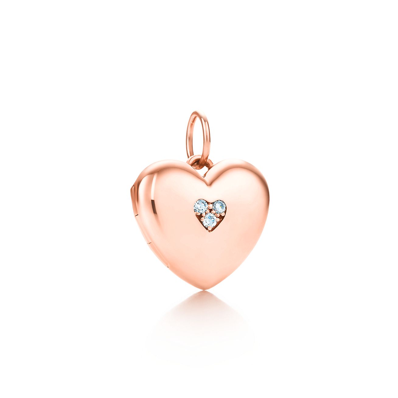 Heart locket in 18k rose gold with 