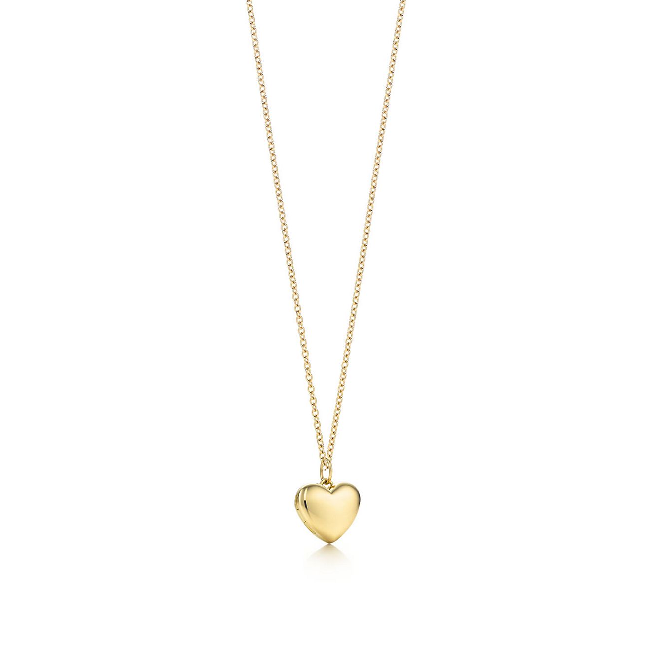 Heart locket pendant in 18k gold, small 