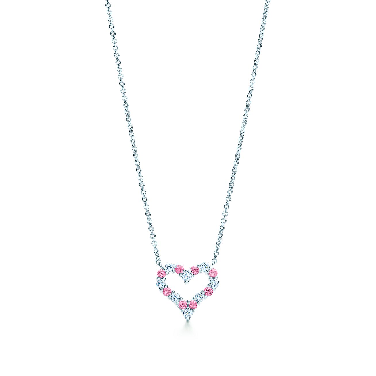Heart pendant with pink sapphires and 