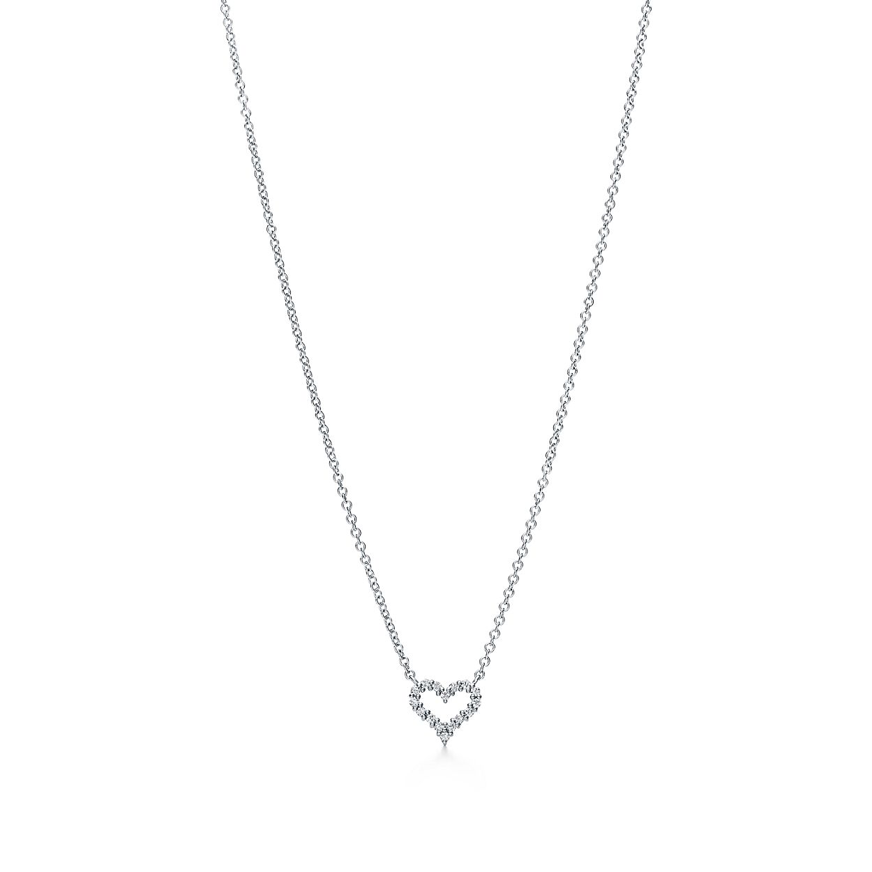 Heart Pendant In Platinum With Diamonds Extra Mini Tiffany Co Heart Pendant In Platinum With Diamonds Extra Mini Tiffany Co