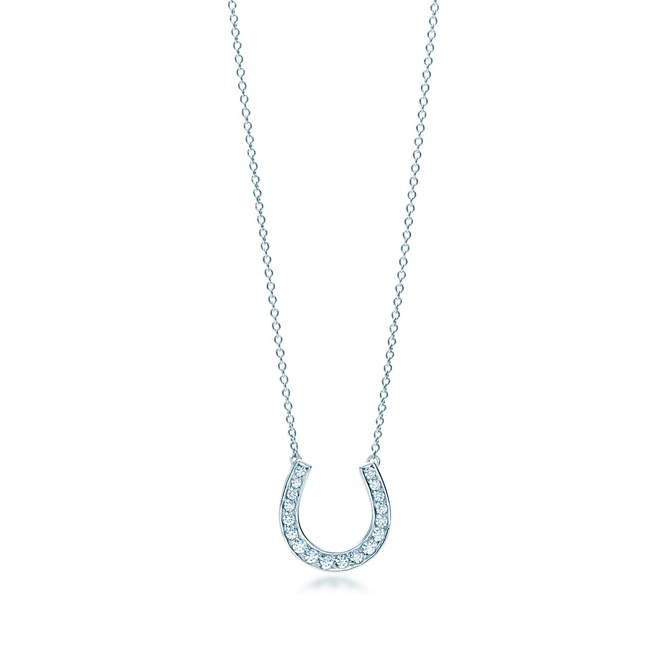 Horseshoe pendant of diamonds in 