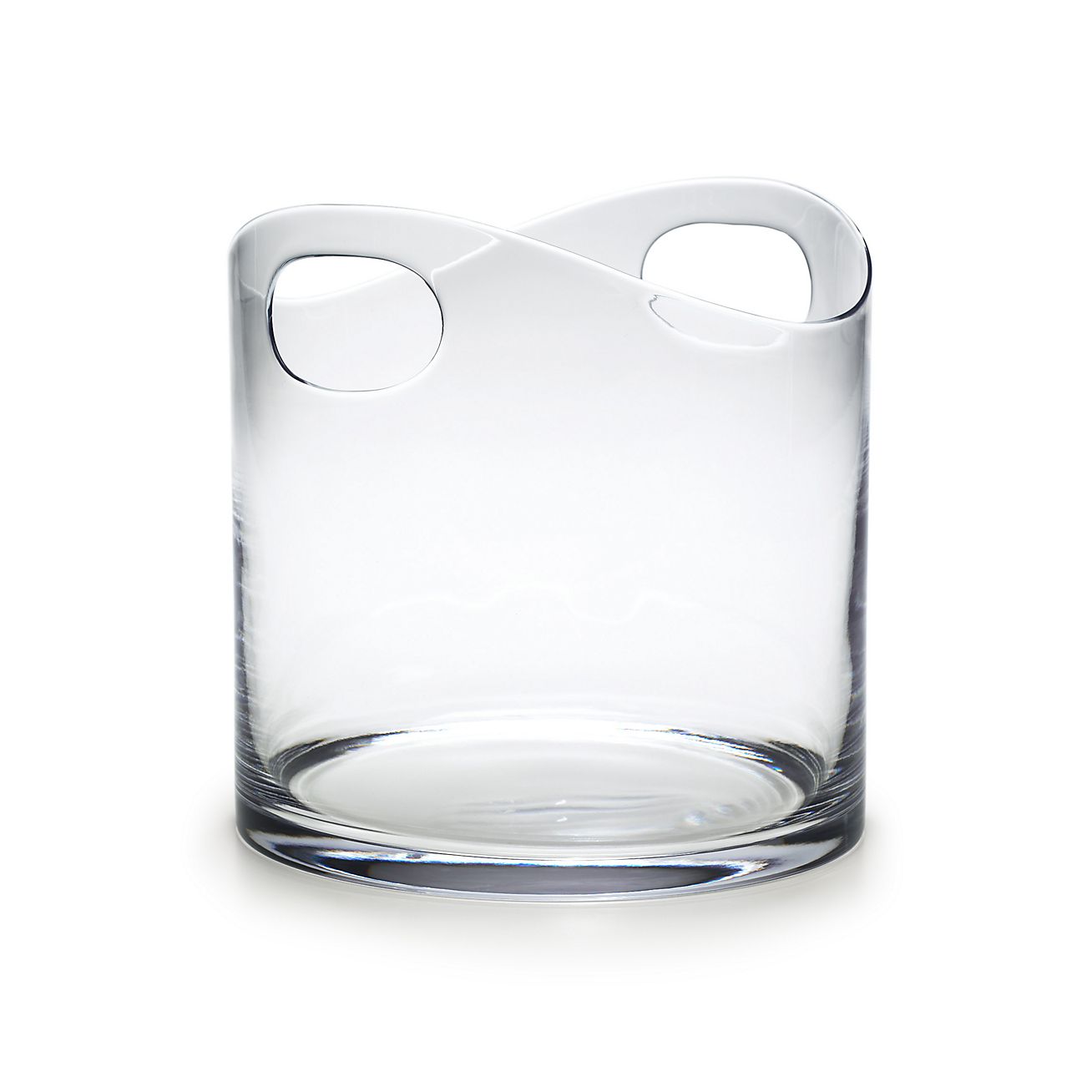 Ice bucket in crystal with handles 