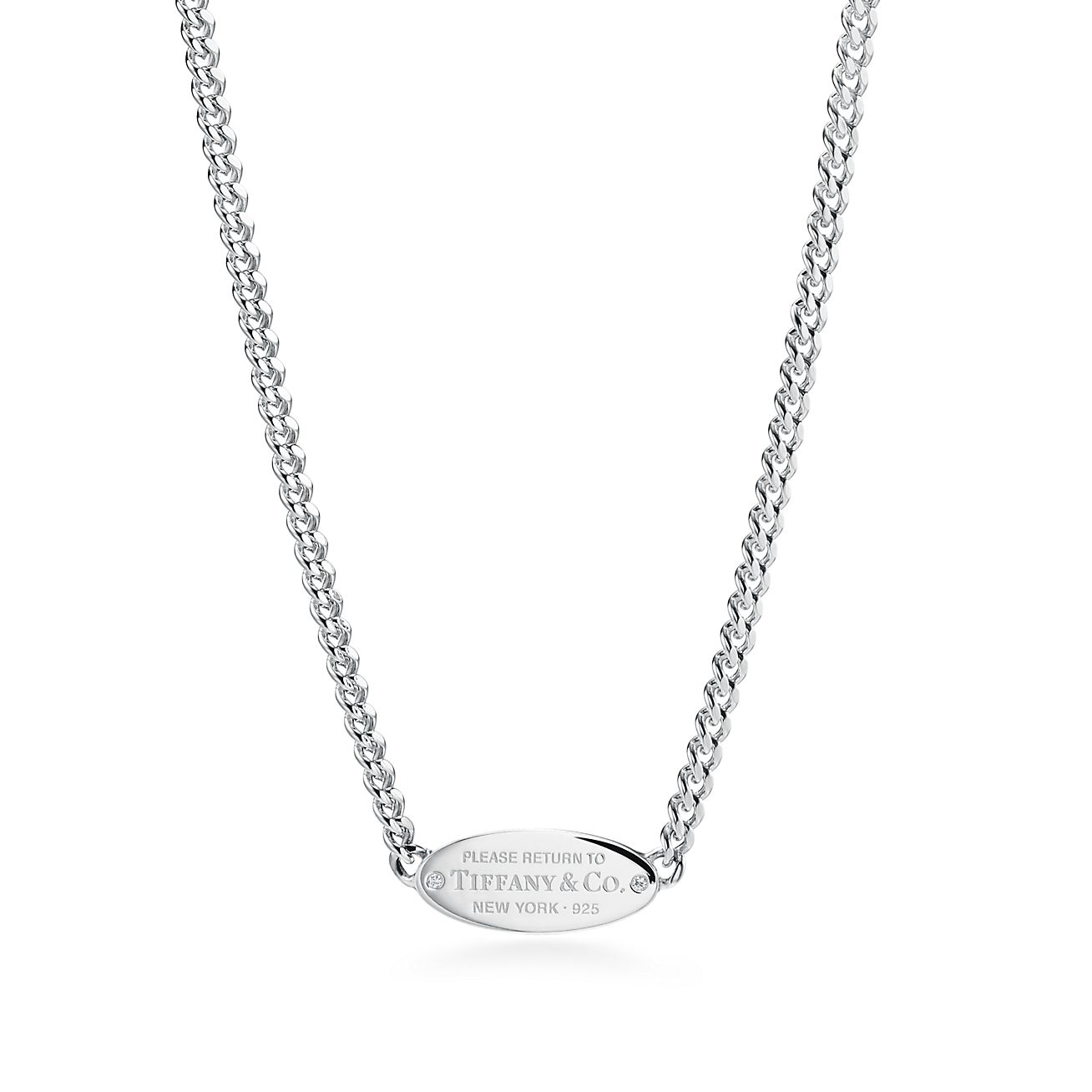 リターン トゥ ティファニー オーバル I D ネックレス ダイヤモンド スターリングシルバー Tiffany Co