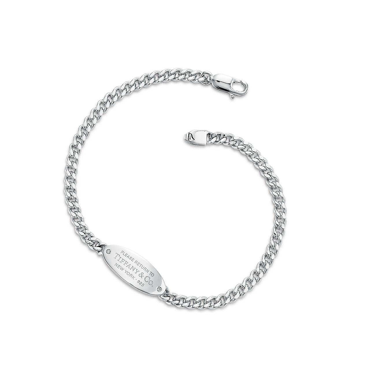 リターン トゥ ティファニー オーバル I D ブレスレット ダイヤモンド スターリングシルバー ラージ Tiffany Co