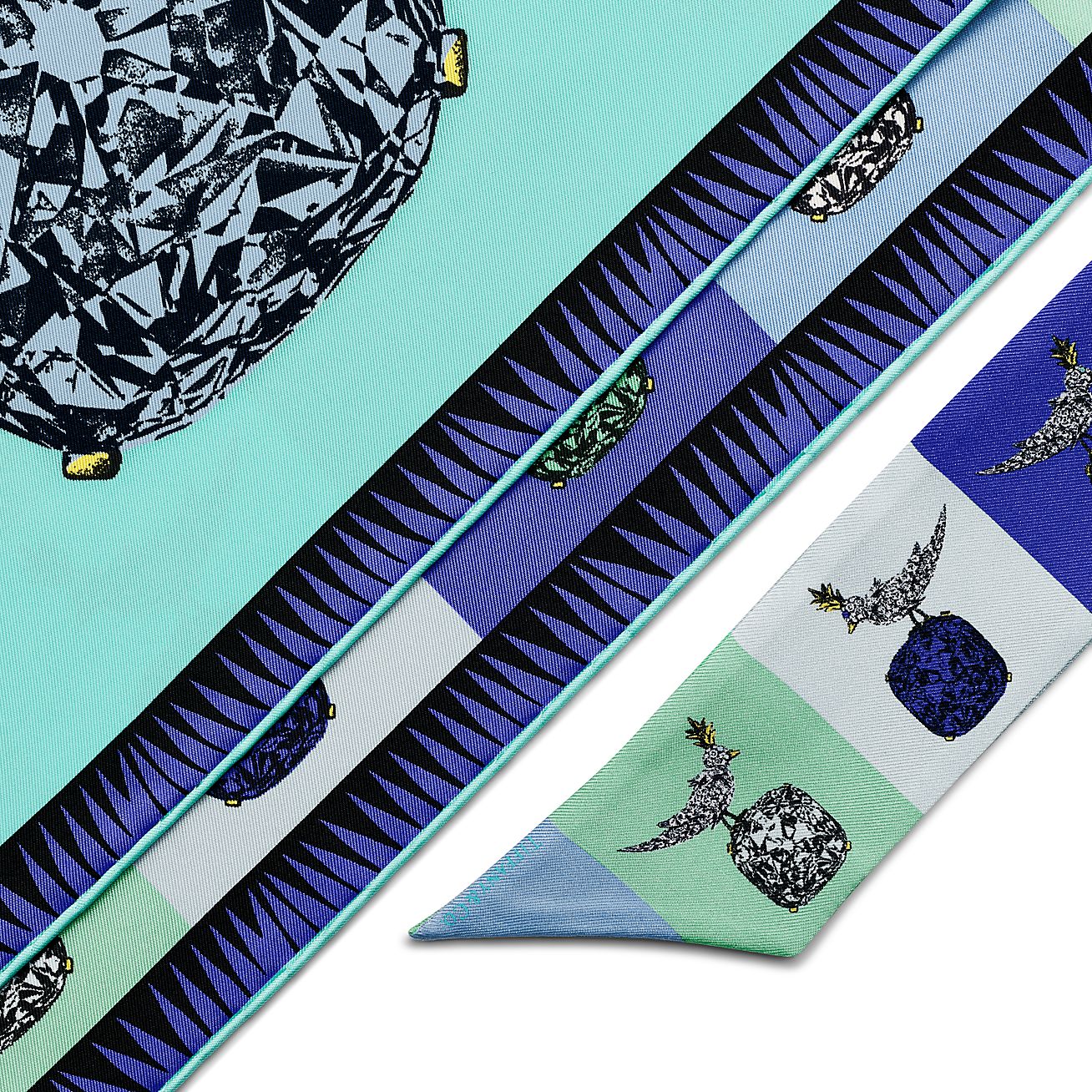 TIFFANY&Co.】ティファニー 花柄 スカーフ T DESIGN