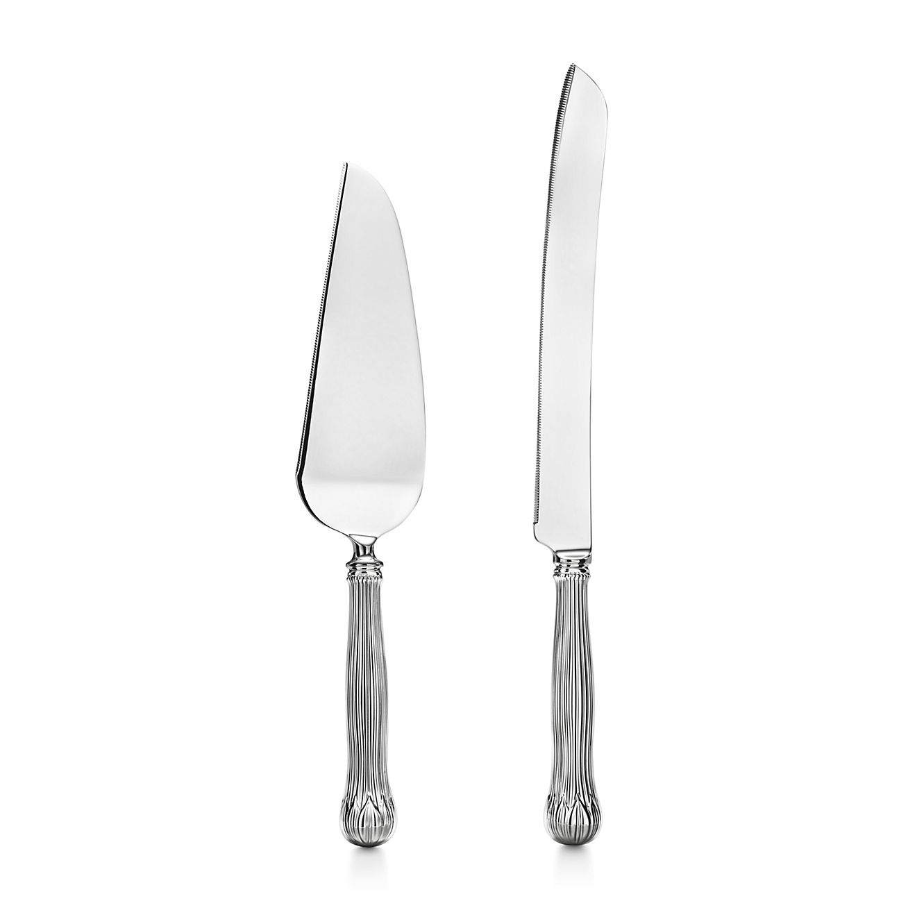 Lotus cake knife and server in sterling silver. | Tiffany & Co.