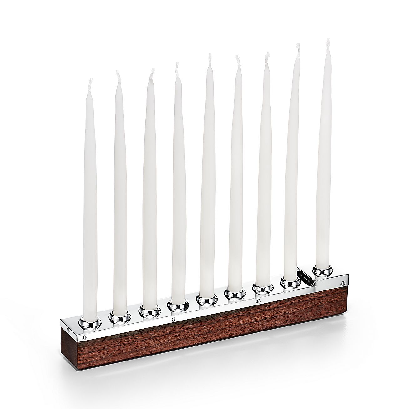 Menorah In American Walnut And Sterling Silver Tiffany Co Traditional jewish menorah for hanukkah celebration. menorah