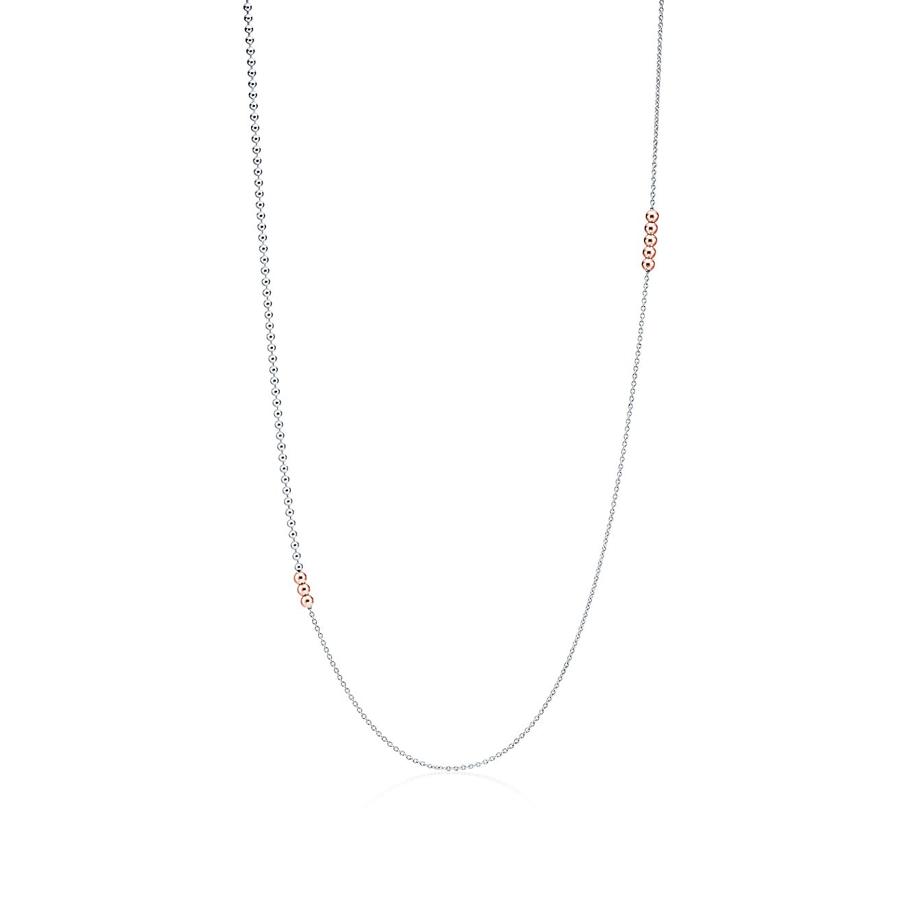 Mixed bead chain in sterling silver and 