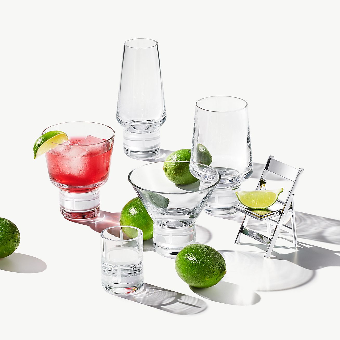 Modern Bamboo Crystal Cocktail Glasses