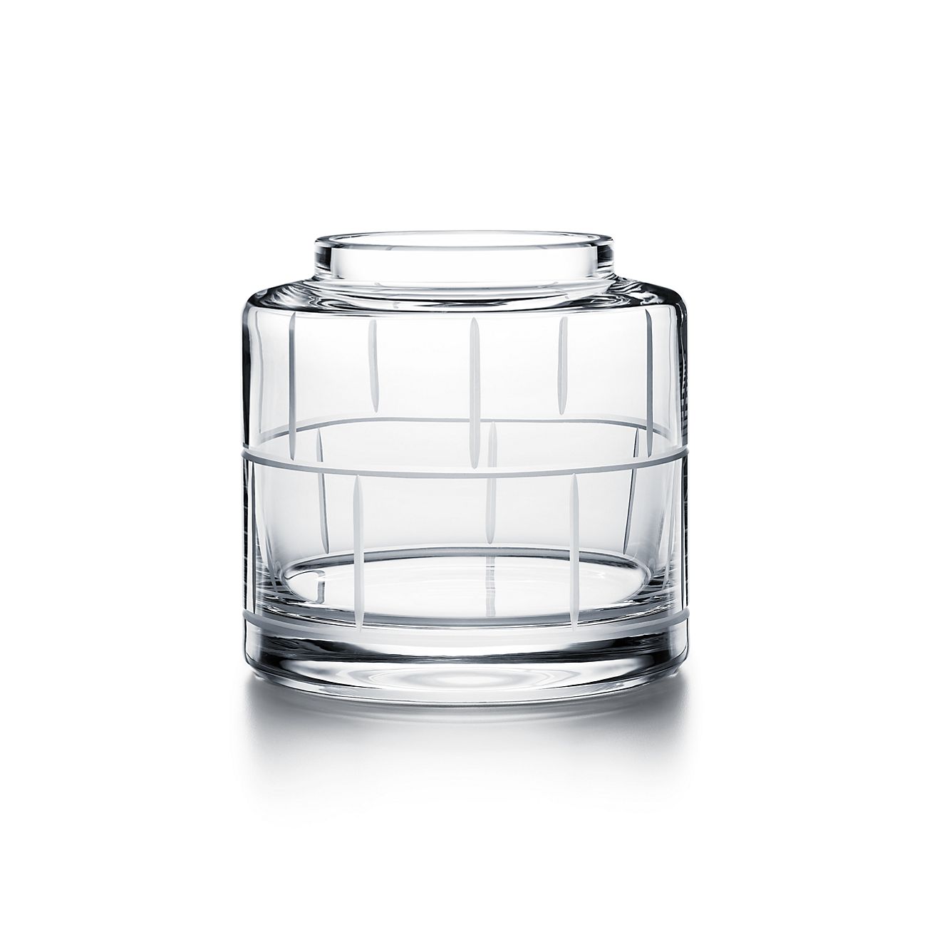 Modern Bamboo crystal glass rose vase. Tiffany & Co.