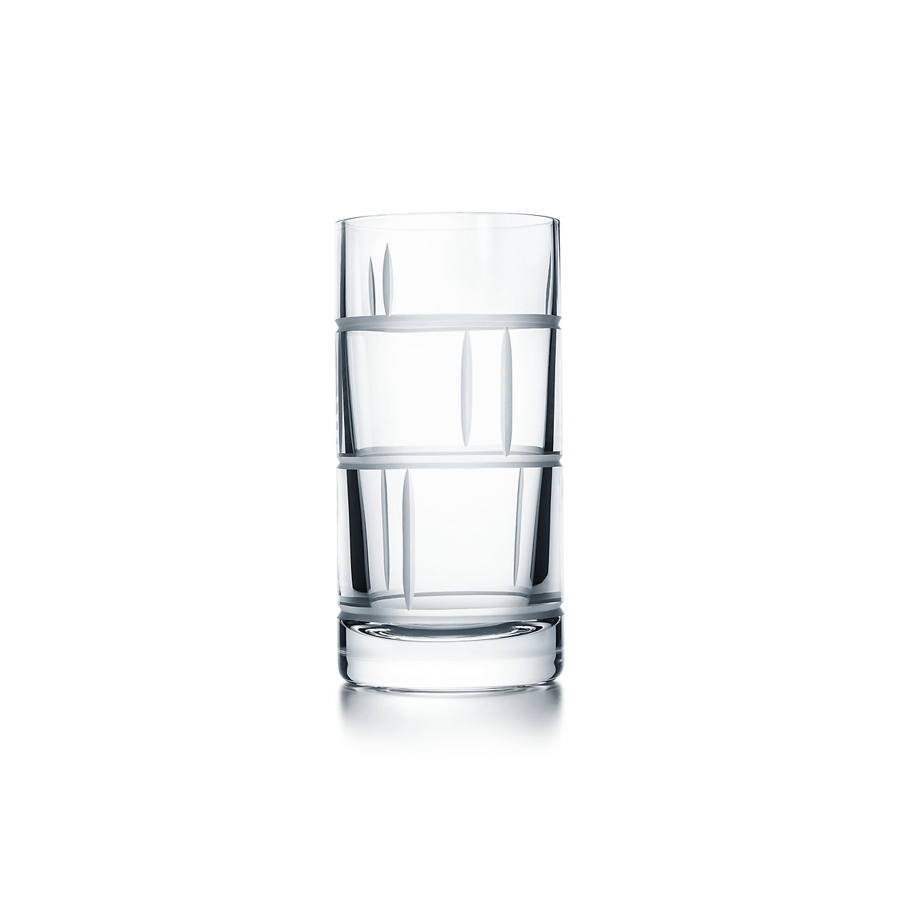 Modern Bamboo crystal highball glass. Tiffany & Co.