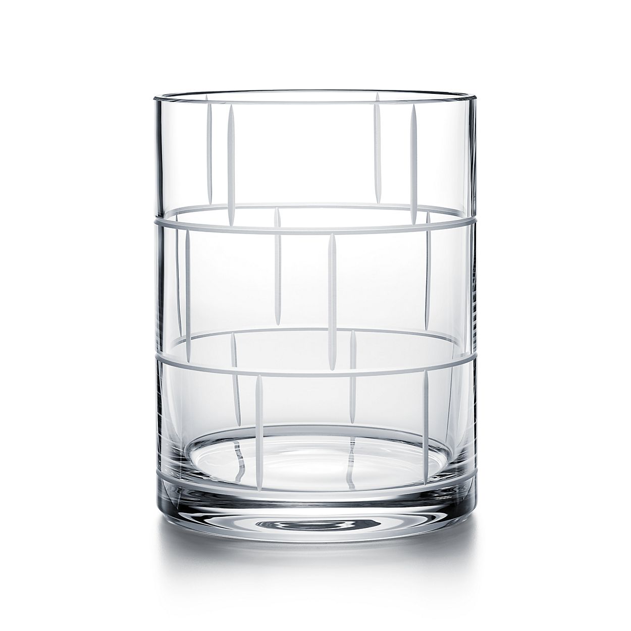 Modern Bamboo Crystal Glass Vase 8 High Tiffany Co