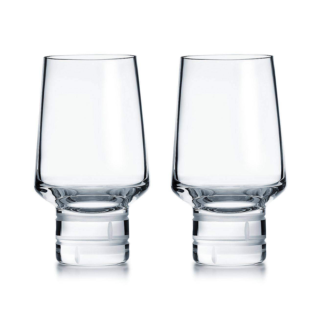 Modern Bamboo crystal wine glasses, set of two.