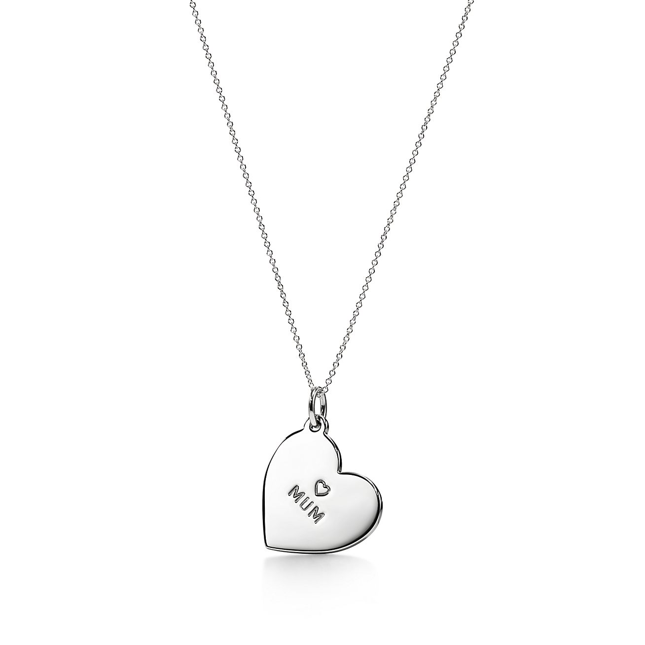 TIFFANY & CO Mum Necklace Silver With Pouch And Box Mothers Day Gift heart  £95.00 - PicClick UK