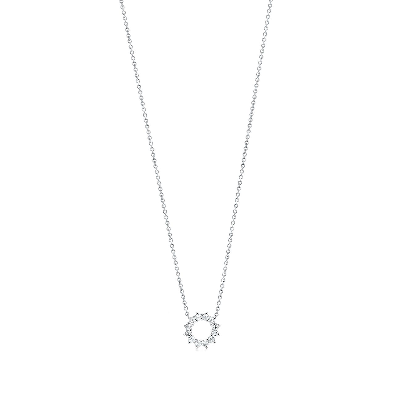 tiffany open circle diamond necklace