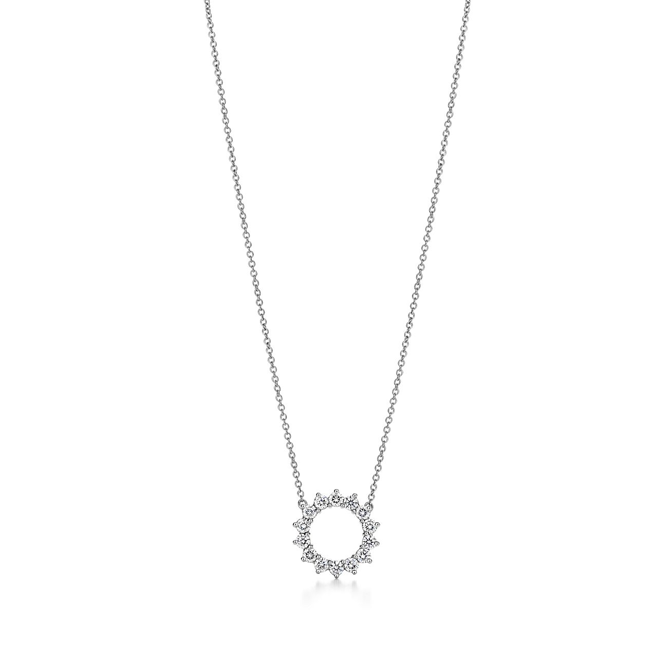 Open circle pendant of diamonds in platinum.| Tiffany & Co.