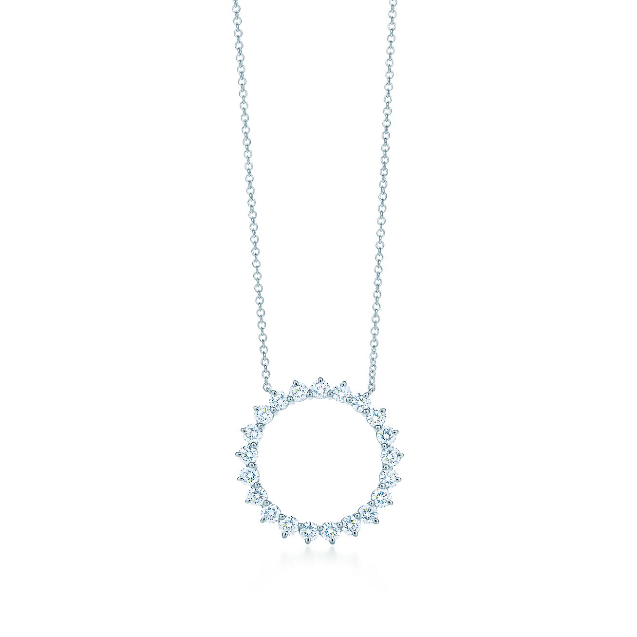Open circle pendant, medium. Diamonds 