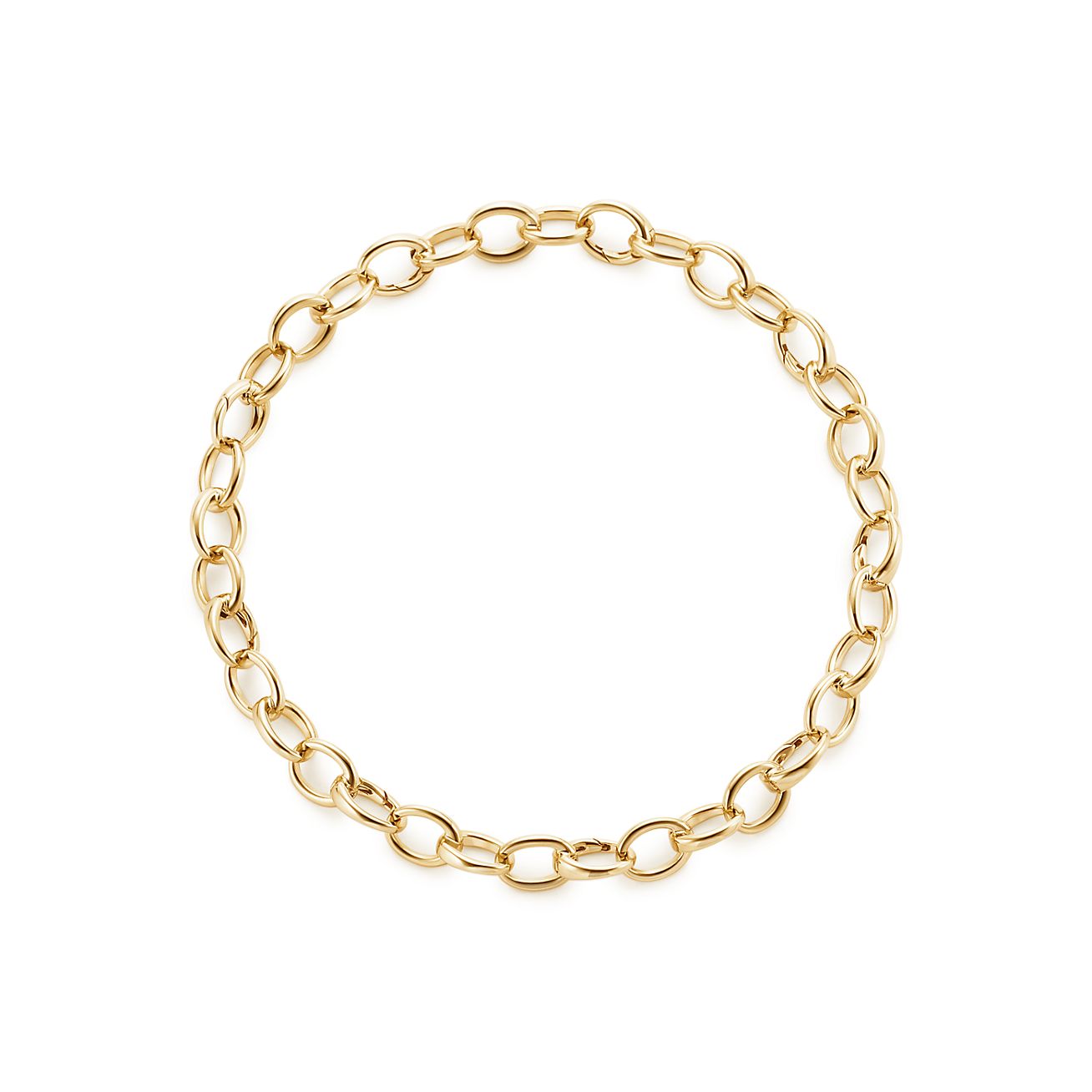 Oval link bracelet in 18k gold, medium 