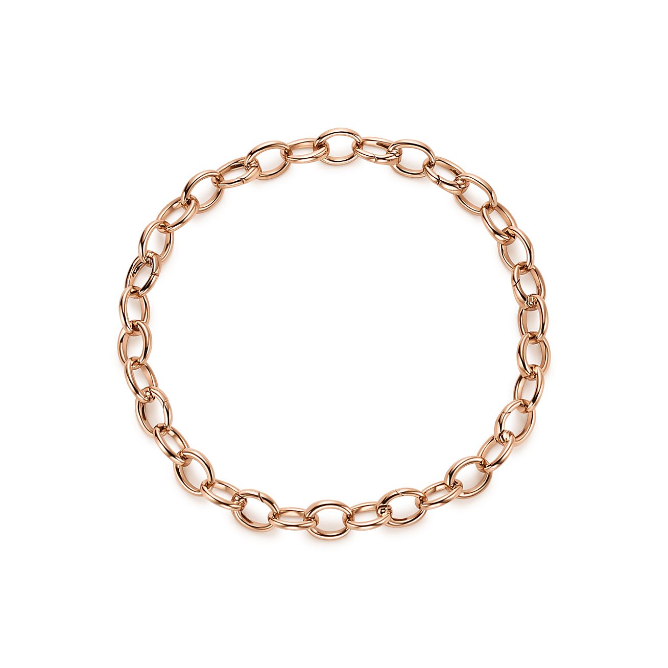 Oval link bracelet in 18k rose gold 